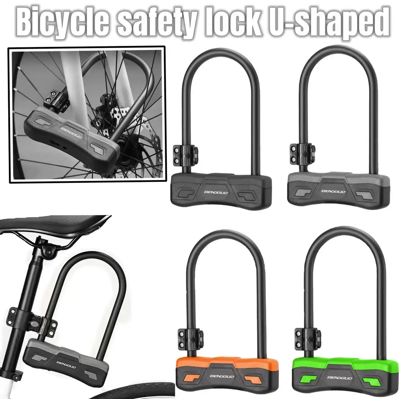 Bicycle U-shaped Lock with Mounting Bracket Bicycle U-Lock with 2 Keys Anti-Theft Lock for Road Bikes Shop Doors Fences
Bicycle U-shaped Lock with Mounting Bracket Bicycle U-Lock with 2 Keys Anti-Theft Lock for Road Bikes Shop Doors Fences