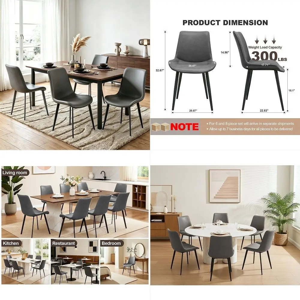 Dining Chairs Set of 6, PU Leather Fabric Upholstered MidCentury Kitchen Chairs with Curve Back, Side Chairs for Living Room Ki
Dining Chairs Set of 6, PU Leather Fabric Upholstered MidCentury Kitchen Chairs with Curve Back, Side Chairs for Living Room Ki