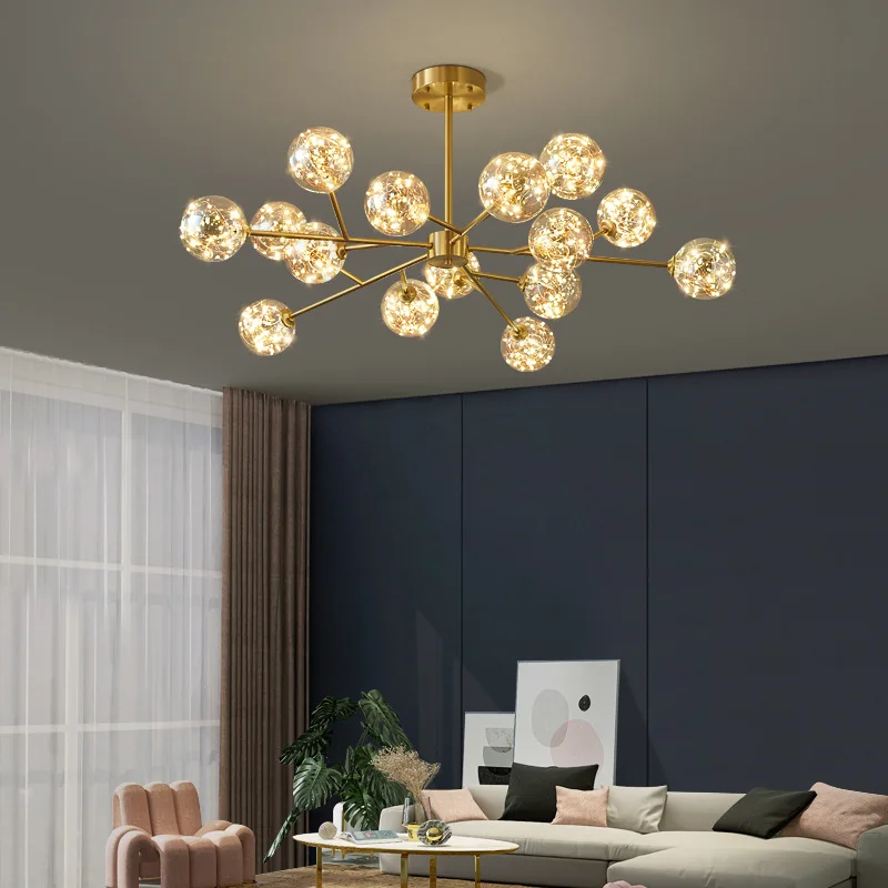 All Copper Lamp in the Living Room Chandelier Restaurant Bedroom Light Starry Molecular Lamp
All Copper Lamp in the Living Room Chandelier Restaurant Bedroom Light Starry Molecular Lamp