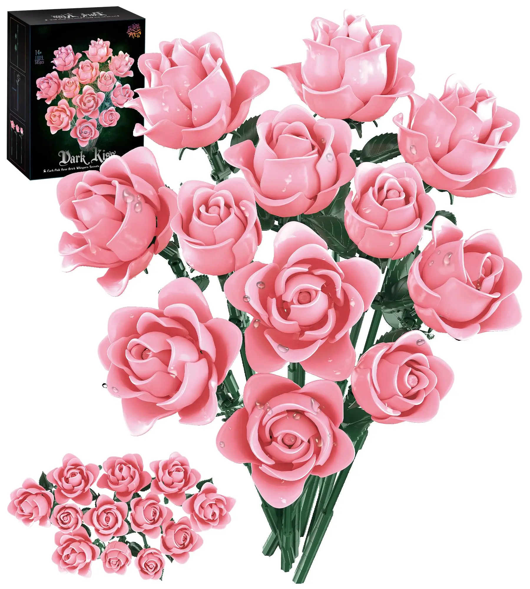 12 Pink Rose Flower Building Blocks Simulation Bouquet Flower Model Bricks Adult Romantic Gifts Desktop Ornamental DIY Toys
12 Pink Rose Flower Building Blocks Simulation Bouquet Flower Model Bricks Adult Romantic Gifts Desktop Ornamental DIY Toys