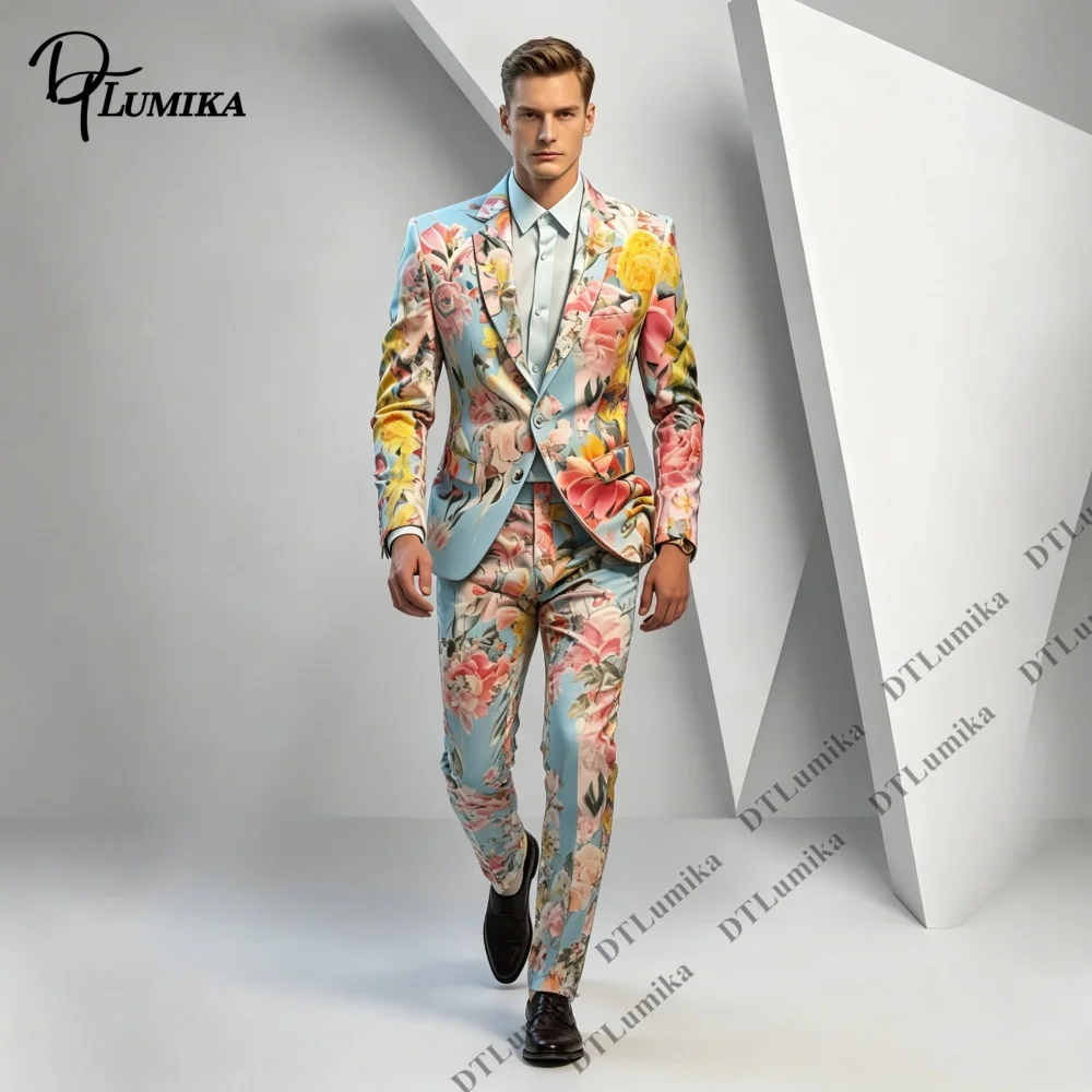 Romantic Pink Yellow Peony Rose Two Piece Suit for Men Jacket Pants Fashion Photoshoot Prom Wedding Groom Suits Blazer Trousers
Romantic Pink Yellow Peony Rose Two Piece Suit for Men Jacket Pants Fashion Photoshoot Prom Wedding Groom Suits Blazer Trousers