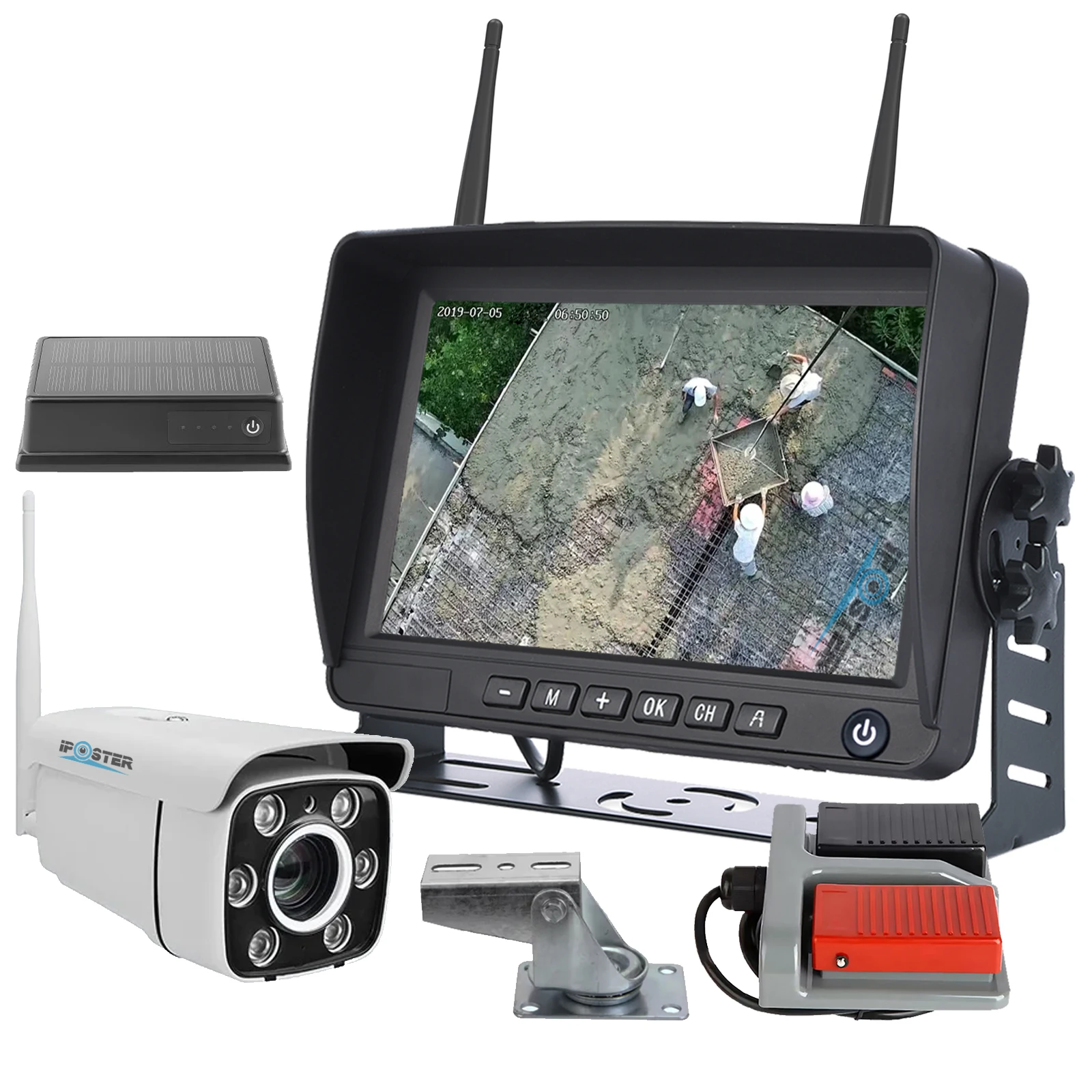 Wireless Camera 30x Zoom 7 Inch IPS Screen DVR Quad Monitor Monitoring 15000mAh Battery For Tower Crane Concrete Pouring Machine
Wireless Camera 30x Zoom 7 Inch IPS Screen DVR Quad Monitor Monitoring 15000mAh Battery For Tower Crane Concrete Pouring Machine