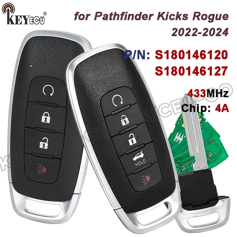 Чип KEYECU 433 МГц 4A S180146120 S180146127 KR5TXPZ3 для Nissan Pathfinder Kicks Rogue 2022-2024, умный дистанционный брелок без ключа
Чип KEYECU 433 МГц 4A S180146120 S180146127 KR5TXPZ3 для Nissan Pathfinder Kicks Rogue 2022-2024, умный дистанционный брелок без ключа