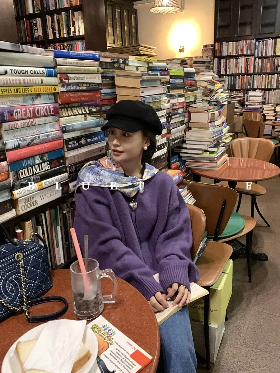 Classic round Ne Large Sweater Blue Collection Full Wool Thi Needle Winter Faion Women's Premium Knitwear
Classic round Ne Large Sweater Blue Collection Full Wool Thi Needle Winter Faion Women's Premium Knitwear