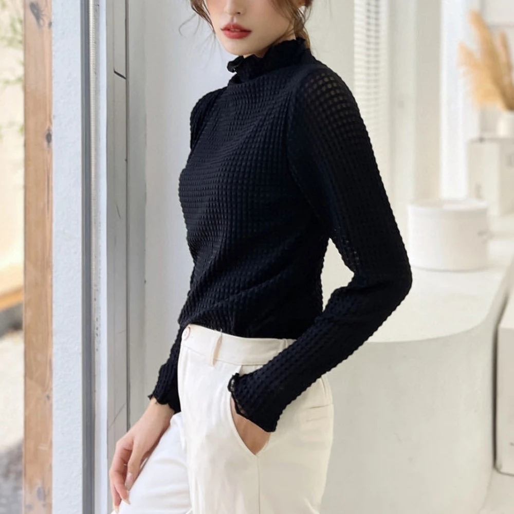 Check Bubble T Shirt Ladies S-2XL Elegant Elastic Shirts Black White Green Retro Long Sleeve Tees Knit T-Shirt Women Lace Blouse
Check Bubble T Shirt Ladies S-2XL Elegant Elastic Shirts Black White Green Retro Long Sleeve Tees Knit T-Shirt Women Lace Blouse