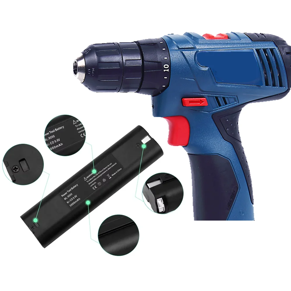 Ni-MH Rechargeable Replacement Battery 9.6V 4000mAh for Makita Mak 6095D 9000 9001 9002 9033 9034 632007-4 9600 193890-9 5090D
Ni-MH Rechargeable Replacement Battery 9.6V 4000mAh for Makita Mak 6095D 9000 9001 9002 9033 9034 632007-4 9600 193890-9 5090D
