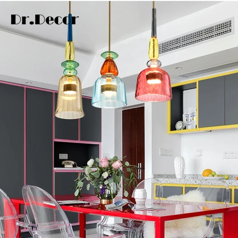 Modern Macaron LED Glass Pendant Lights Lighting Bedroom Living Room Interior LOFT Modern Pendant Lamp Restaurant Indoor Decor
Modern Macaron LED Glass Pendant Lights Lighting Bedroom Living Room Interior LOFT Modern Pendant Lamp Restaurant Indoor Decor