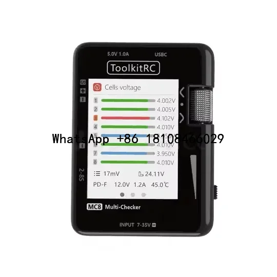 MC8 Smart Battery Multi-Checker Balancer Receiver Signal Tester Function LiPo LiHV LiFe Lion USB-A Fast Charging UAV
MC8 Smart Battery Multi-Checker Balancer Receiver Signal Tester Function LiPo LiHV LiFe Lion USB-A Fast Charging UAV