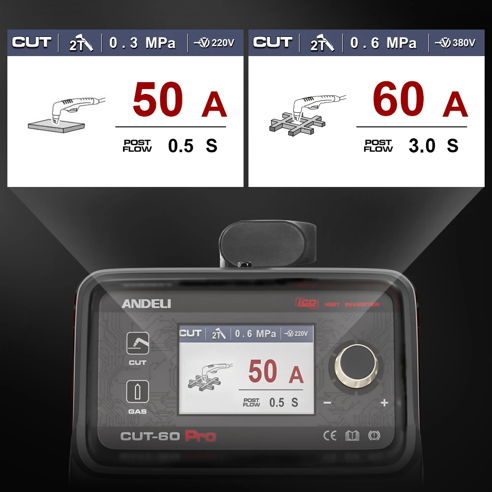 ANDELI CUT-60 PRO 1PH 3PH 220 В и 440 В ЖК-дисплей Non-HF 30 мм Пилотная дуга, контактный плазменный резак Производитель
ANDELI CUT-60 PRO 1PH 3PH 220 В и 440 В ЖК-дисплей Non-HF 30 мм Пилотная дуга, контактный плазменный резак Производитель