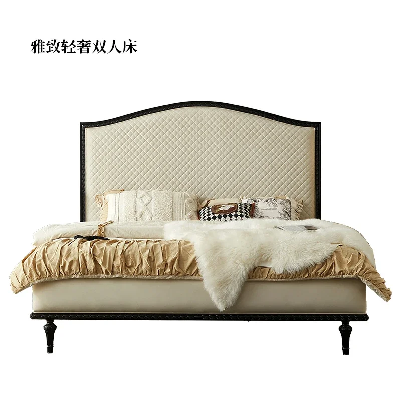 French Retro Simple Solid Wood Bed Modern Light Luxury Bedroom 1.8 1.5 M American Double Bed Marriage Bed Furniture
French Retro Simple Solid Wood Bed Modern Light Luxury Bedroom 1.8 1.5 M American Double Bed Marriage Bed Furniture