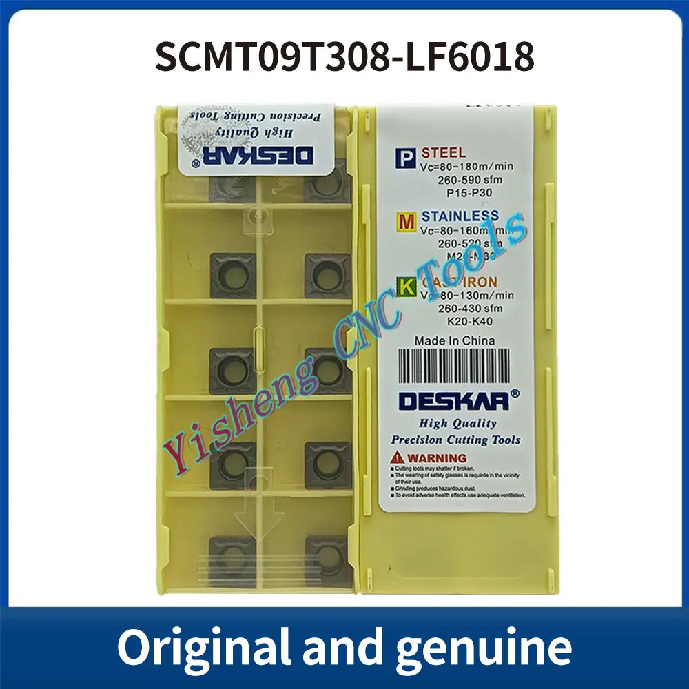 DESKAR 100% Original SCMT09T304 SCMT09T308 LF6118 LF6018 LF6018S CNC cutting tool indexable threading carbide insert
DESKAR 100% Original SCMT09T304 SCMT09T308 LF6118 LF6018 LF6018S CNC cutting tool indexable threading carbide insert