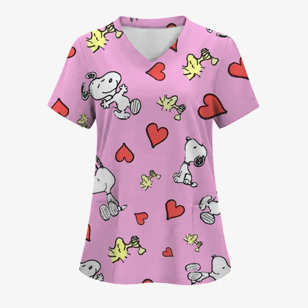 Новинка 2023 года, женский пуловер с принтом Snoopy Love, униформа медсестры, модный повседневный тонкий топ с короткими рукавами, весна и лето 
Новинка 2023 года, женский пуловер с принтом Snoopy Love, униформа медсестры, модный повседневный тонкий топ с короткими рукавами, весна и лето