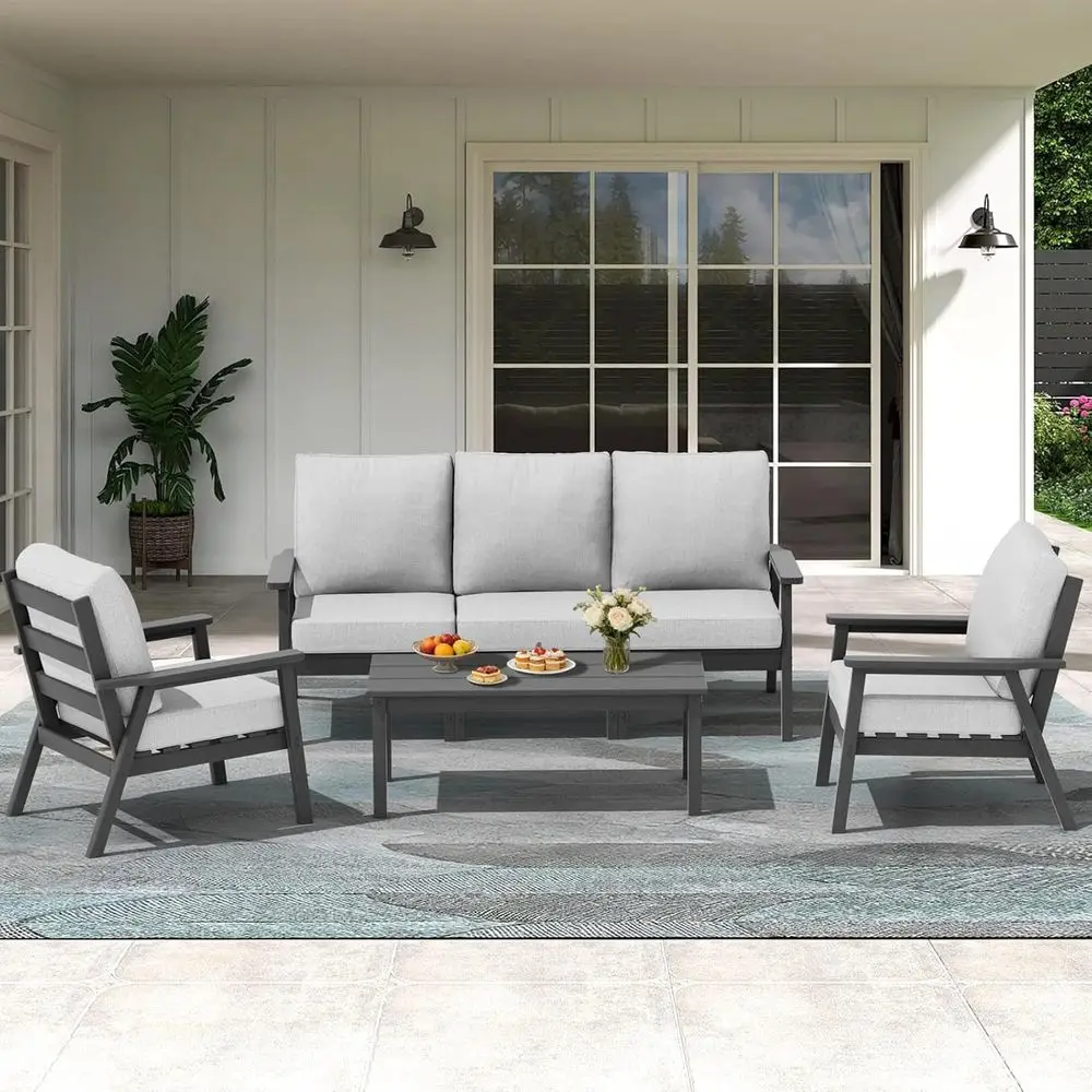 HDPE Patio urniture Set, 6 Piece Sectional Outdoor urniture Set, All Weather Outdoor Couch Set Patio Contion Set or Deck, Lawn,
HDPE Patio urniture Set, 6 Piece Sectional Outdoor urniture Set, All Weather Outdoor Couch Set Patio Contion Set or Deck, Lawn,
