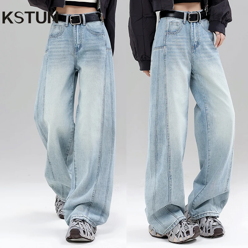 KSTUN 2025 Summer Women Wide Leg Jeans Light Blue Jeans High Waist Straight Cut Denim Pants Tall Girls Long Trousers Striped
KSTUN 2025 Summer Women Wide Leg Jeans Light Blue Jeans High Waist Straight Cut Denim Pants Tall Girls Long Trousers Striped