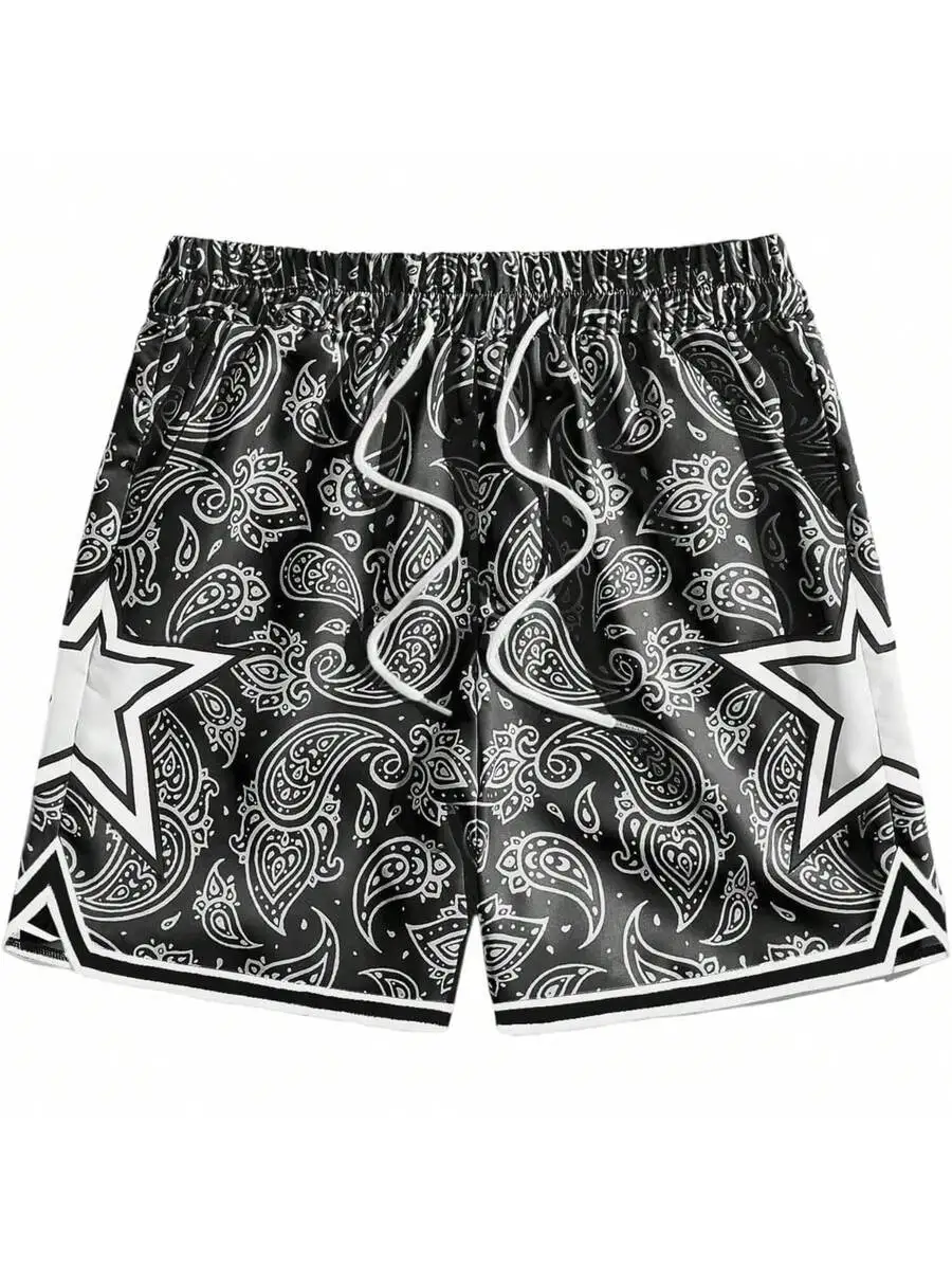 Mens Paisley Print Drawstring Waist Shorts Casual Athletic Gym Shorts
Mens Paisley Print Drawstring Waist Shorts Casual Athletic Gym Shorts