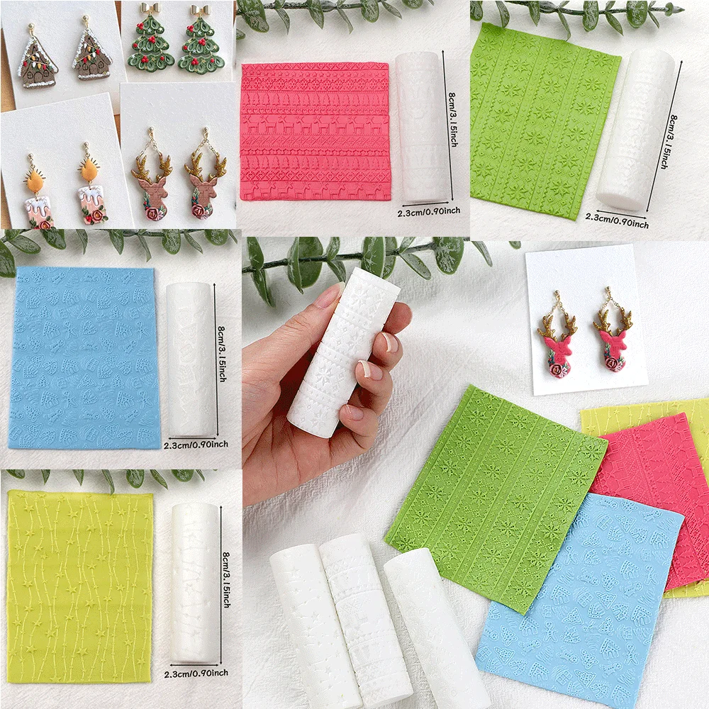 Christmas Polymer Clay Texture Tools - Reindeer Snowflake Tree Embossing Roller for DIY Holiday Jewelry Making
Christmas Polymer Clay Texture Tools - Reindeer Snowflake Tree Embossing Roller for DIY Holiday Jewelry Making