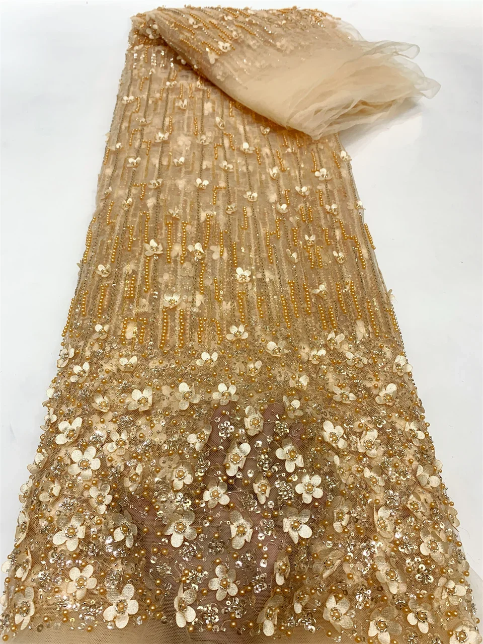 Luxury French Mesh Embroidery Beaded Lace Fabric African Nigerian Sequins Lace Fabric for Wedding Dress Sewing Material FS6086
Luxury French Mesh Embroidery Beaded Lace Fabric African Nigerian Sequins Lace Fabric for Wedding Dress Sewing Material FS6086