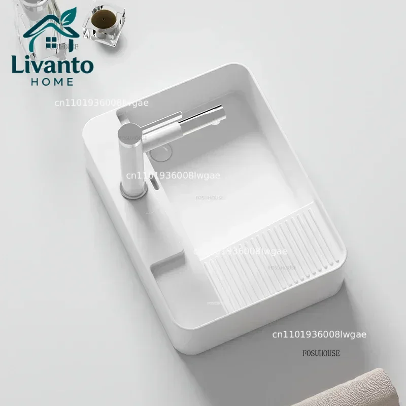 Italian Above Counter Basin Balcony Small Size Bathroom Sinks Washing Machine Cabinet Side Drainage Washbasin with Washboard U
Italian Above Counter Basin Balcony Small Size Bathroom Sinks Washing Machine Cabinet Side Drainage Washbasin with Washboard U