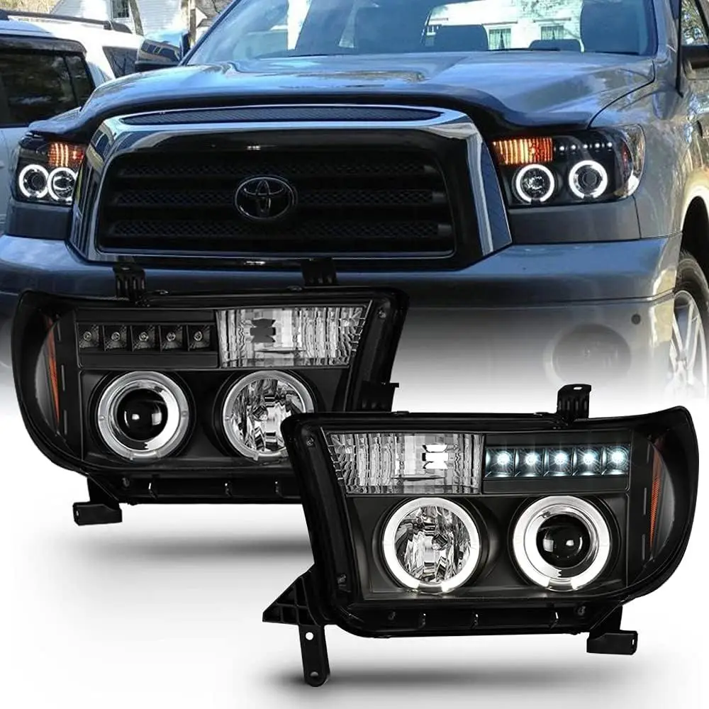 Для Toyota Tundra 2007-2013, Sequoia 2008-2017: Светодиодные фары-проекторы с черным корпусом и кольцом Halo, левая+правая
Для Toyota Tundra 2007-2013, Sequoia 2008-2017: Светодиодные фары-проекторы с черным корпусом и кольцом Halo, левая+правая