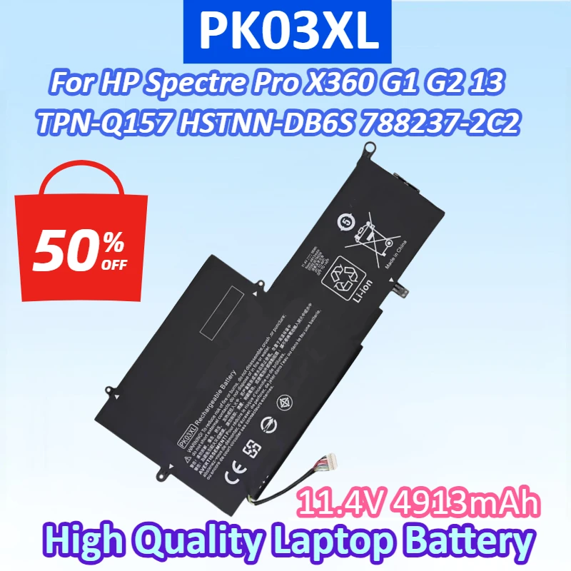 Новый аккумулятор для ноутбука PK03XL 11,4 В 4913 мАч для HP Spectre Pro X360 G1 G2 13 TPN-Q157 HSTNN-DB6S 788237-2C2 788237-2C1 6789116-005
Новый аккумулятор для ноутбука PK03XL 11,4 В 4913 мАч для HP Spectre Pro X360 G1 G2 13 TPN-Q157 HSTNN-DB6S 788237-2C2 788237-2C1 6789116-005