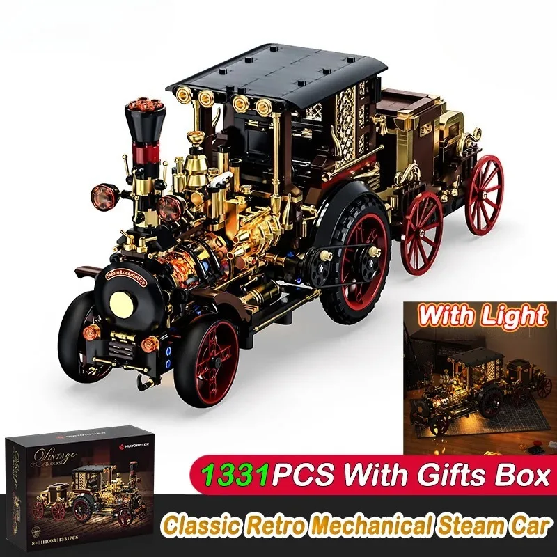 1331PCS Arrival Retro Mechanical Steam Car Building Blocks Vintage Vehicle Model Office Desktop Home Decor Puzzle Toys Gifts
1331PCS Arrival Retro Mechanical Steam Car Building Blocks Vintage Vehicle Model Office Desktop Home Decor Puzzle Toys Gifts
