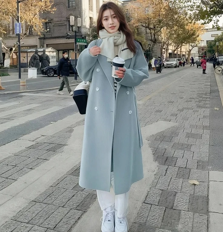 Korean Style Hepburn Versatile Multicolor Coat for WomenSoft Woolen Coat Medium Length with Belt Slimming Autumn Winter
Korean Style Hepburn Versatile Multicolor Coat for WomenSoft Woolen Coat Medium Length with Belt Slimming Autumn Winter