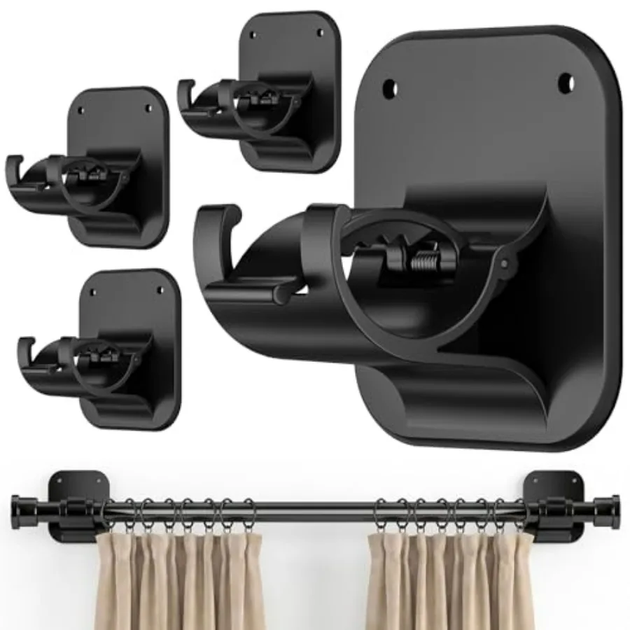 No Drill Curtain Rod Brackets - 20LB, Self Adhesive Curtain Rod Holder, Peel and Stick Wall Hooks, Renter Friendly Upgrades for
No Drill Curtain Rod Brackets - 20LB, Self Adhesive Curtain Rod Holder, Peel and Stick Wall Hooks, Renter Friendly Upgrades for