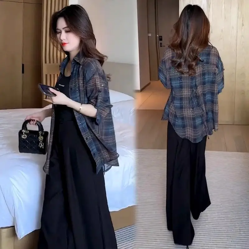 Trendy Plaid Shirt Women's Summer New Loose Long Sleeve Sun Protection Light Weight Shirt Commute Style Polyester Fiber
Trendy Plaid Shirt Women's Summer New Loose Long Sleeve Sun Protection Light Weight Shirt Commute Style Polyester Fiber
