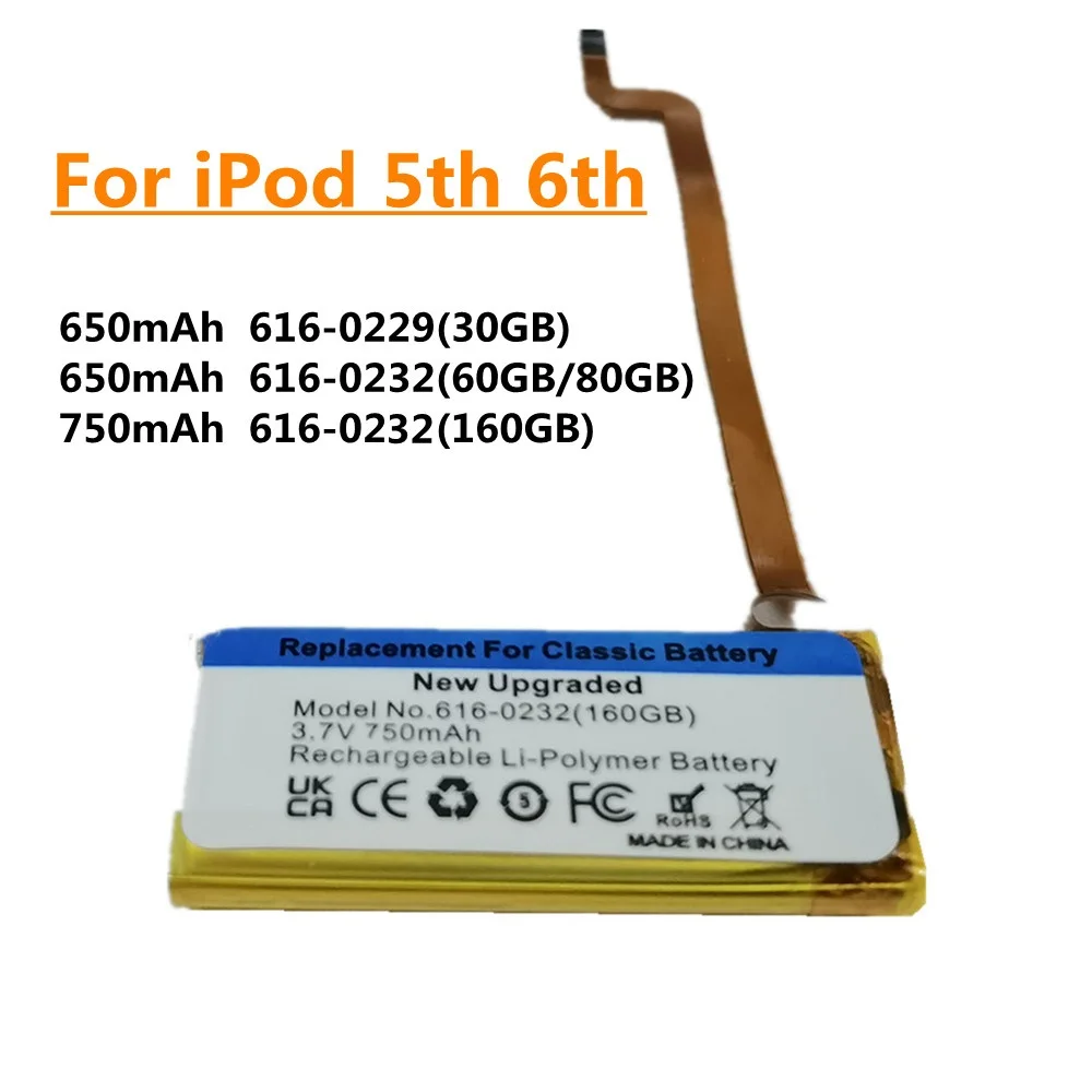 High Capacity 750mAh battery for ipod 5th gen video 30gb and 6th gen classic 80gb 120gb 7th gen 160gb Fast Shipping
High Capacity 750mAh battery for ipod 5th gen video 30gb and 6th gen classic 80gb 120gb 7th gen 160gb Fast Shipping