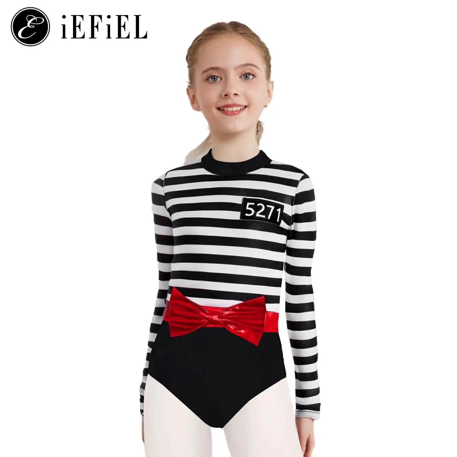 Girls Prisoner Halloween Cosplay Costume Inmate Striped Long Sleeve Mock One Piece Bodysuits Convict No 5271 Roleplay Dress-up
Girls Prisoner Halloween Cosplay Costume Inmate Striped Long Sleeve Mock One Piece Bodysuits Convict No 5271 Roleplay Dress-up