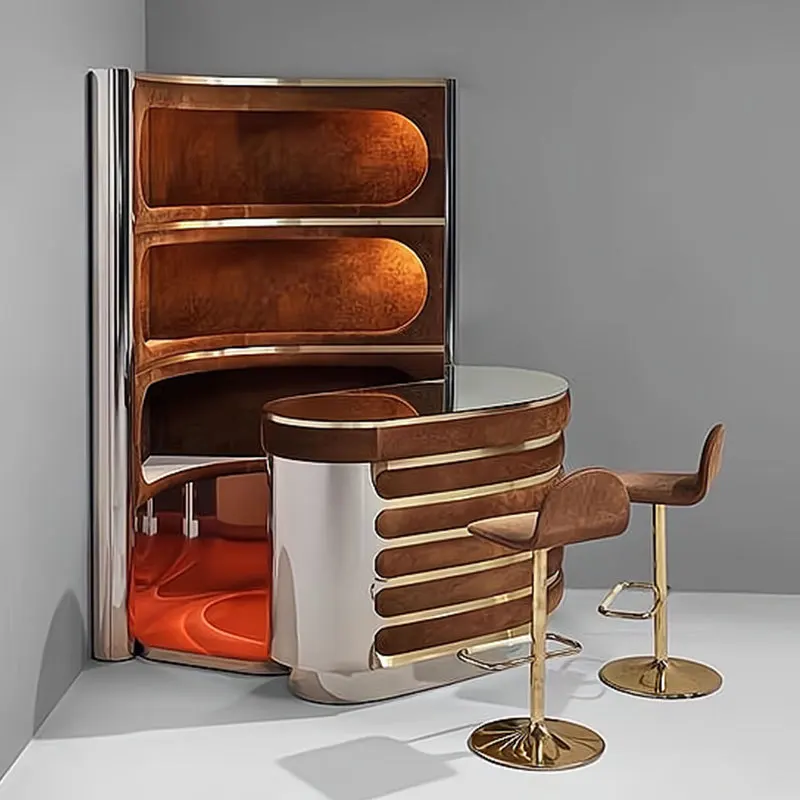 Italian light luxury triangular wine cabinet against the wall retro storage high cabinet combination
Italian light luxury triangular wine cabinet against the wall retro storage high cabinet combination