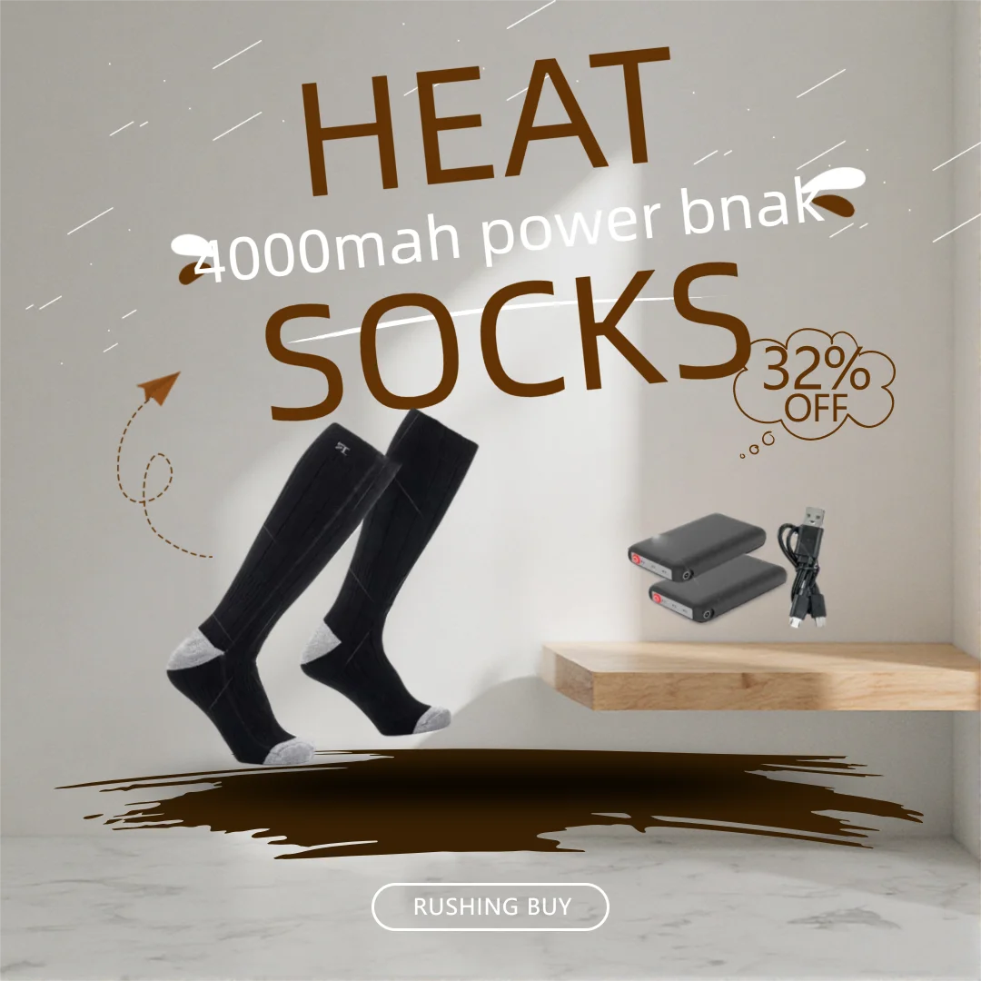 Rechargeable Electric Heated Socks - 3-Temperature Settings, Comfortable Warmth for Winter Outdoor Sports
Rechargeable Electric Heated Socks - 3-Temperature Settings, Comfortable Warmth for Winter Outdoor Sports