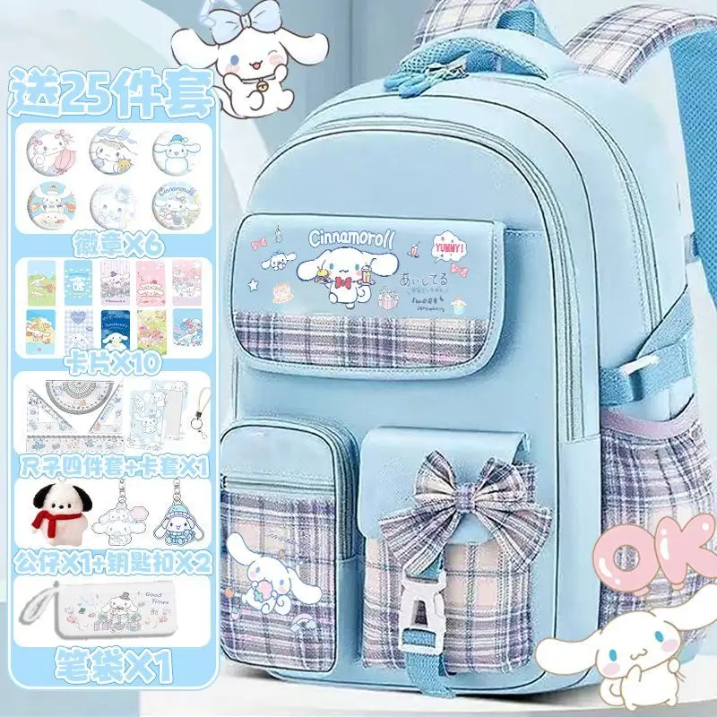 Kawaii Cinnamoroll Plaid Bow Backpack with Badges Cards Plush Doll Keychain Pencil Case, Large Capacity Waterproof School Bag
Kawaii Cinnamoroll Plaid Bow Backpack with Badges Cards Plush Doll Keychain Pencil Case, Large Capacity Waterproof School Bag