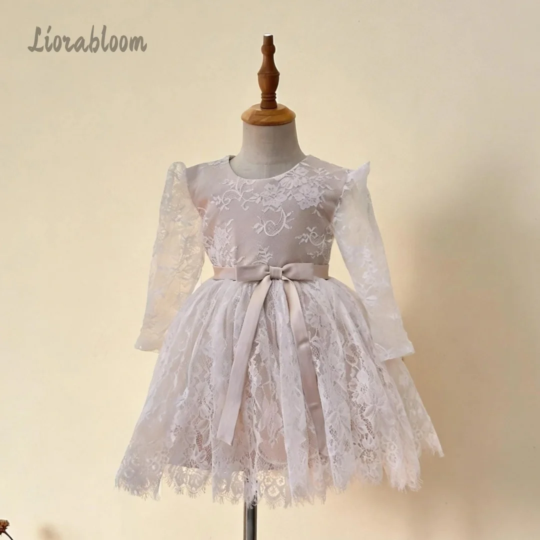 Girls' All-Lace Formal Dress Long-Sleeve Flower Girl Gown Evening Dress Women's Wedding Party Attire Dress свадебное платье
Girls' All-Lace Formal Dress Long-Sleeve Flower Girl Gown Evening Dress Women's Wedding Party Attire Dress свадебное платье