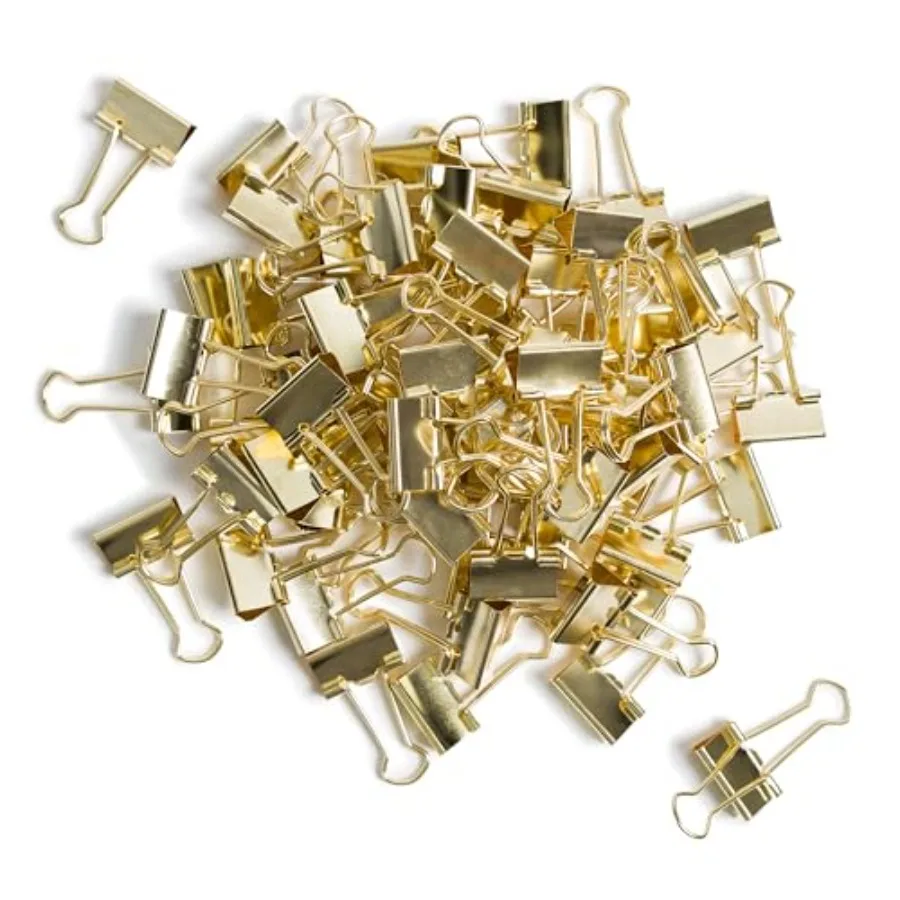 Binder Clips, 72-Count, 3/4 Inch Mini Gold Metal Paper Clamps for Home, School, and Business
Binder Clips, 72-Count, 3/4 Inch Mini Gold Metal Paper Clamps for Home, School, and Business