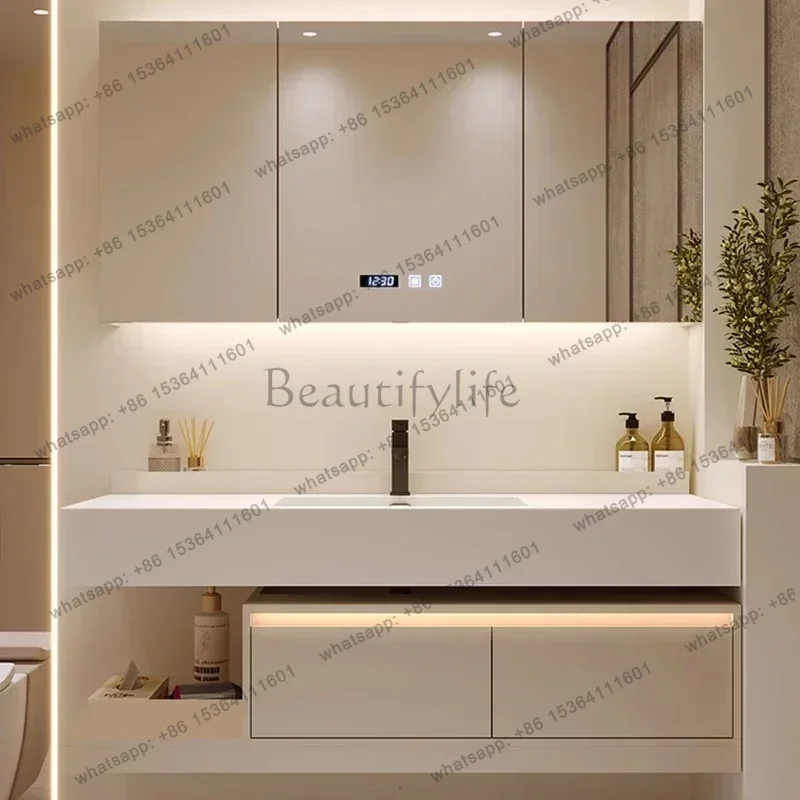 Nordic Luxury Rock Plate Bathroom Cabinets Multifunction Fog Removal Vanity Smart Mirror Cabinets Furniture
Nordic Luxury Rock Plate Bathroom Cabinets Multifunction Fog Removal Vanity Smart Mirror Cabinets Furniture