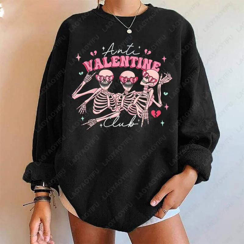 Anti Valentine Skeleton Pullovers Single Valentine's Hoodies Fashion Long Sleeve Sweatshirt Men Woman Streetwear Crewneck Hoody
Anti Valentine Skeleton Pullovers Single Valentine's Hoodies Fashion Long Sleeve Sweatshirt Men Woman Streetwear Crewneck Hoody