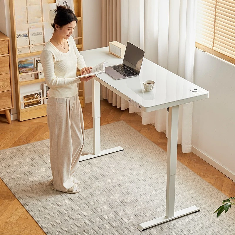 Electric lifting table, intelligent tempered glass computer table
Electric lifting table, intelligent tempered glass computer table