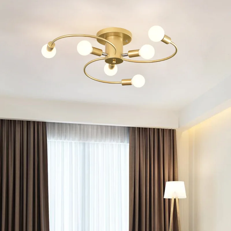 Semi Flush Ceiling Light Fitting Ceiling Lamp Modern Chandelier E27 Socket for Living Bedroom Lamp Decor Black Gold Metal Lamps
Semi Flush Ceiling Light Fitting Ceiling Lamp Modern Chandelier E27 Socket for Living Bedroom Lamp Decor Black Gold Metal Lamps