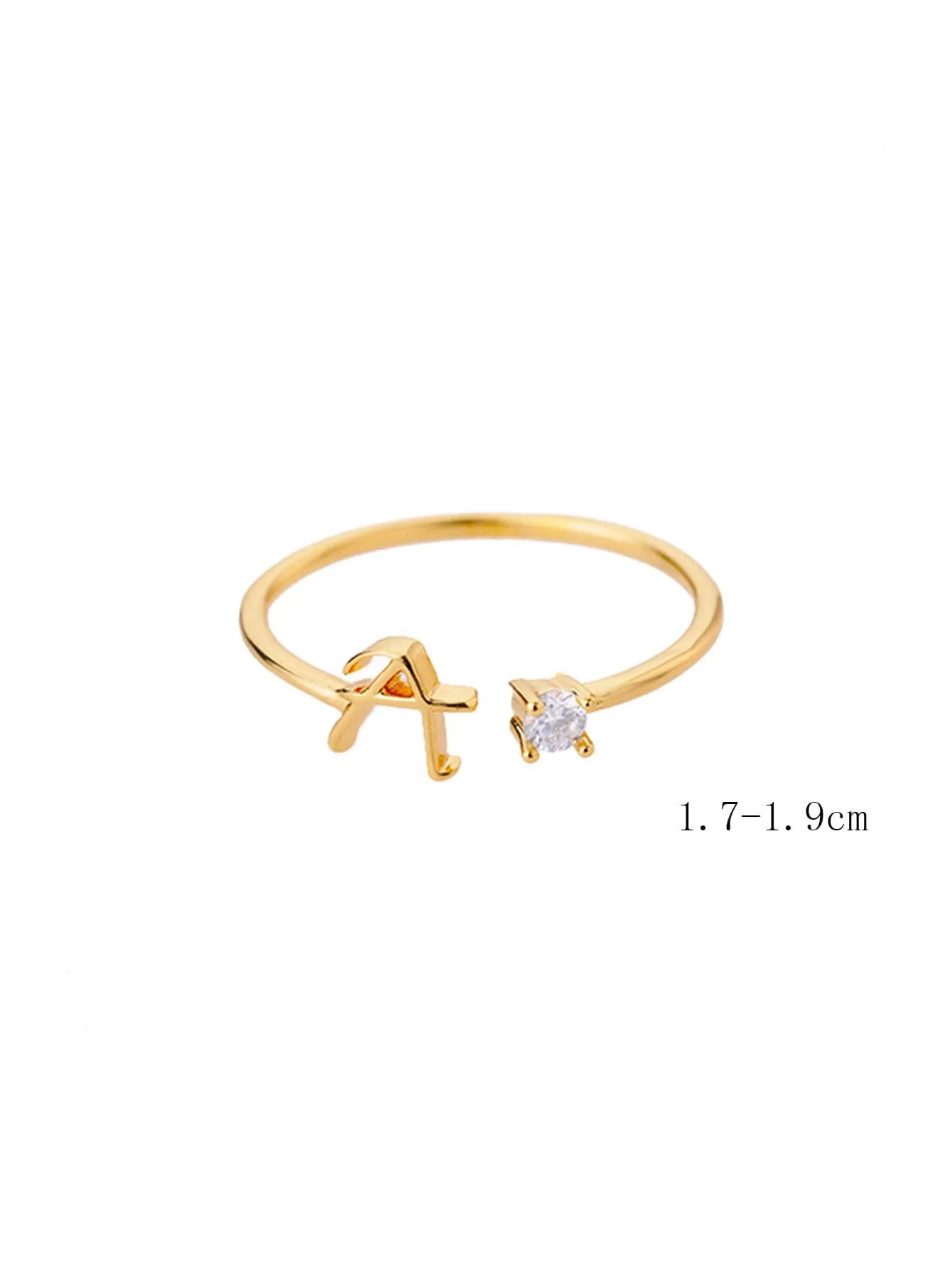 Copper And Cubic Zirconia Adjustable Open Ring With Letter A Decoration
Copper And Cubic Zirconia Adjustable Open Ring With Letter A Decoration