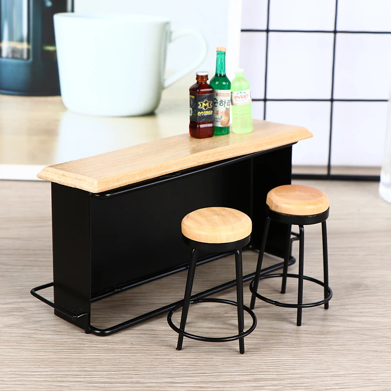 3Pcs/set Dollhouse Miniature Bar Counter Stool Mini Kitchen Furniture Toys - 1Pc Bar + 2Pcs Bar Stools
3Pcs/set Dollhouse Miniature Bar Counter Stool Mini Kitchen Furniture Toys - 1Pc Bar + 2Pcs Bar Stools