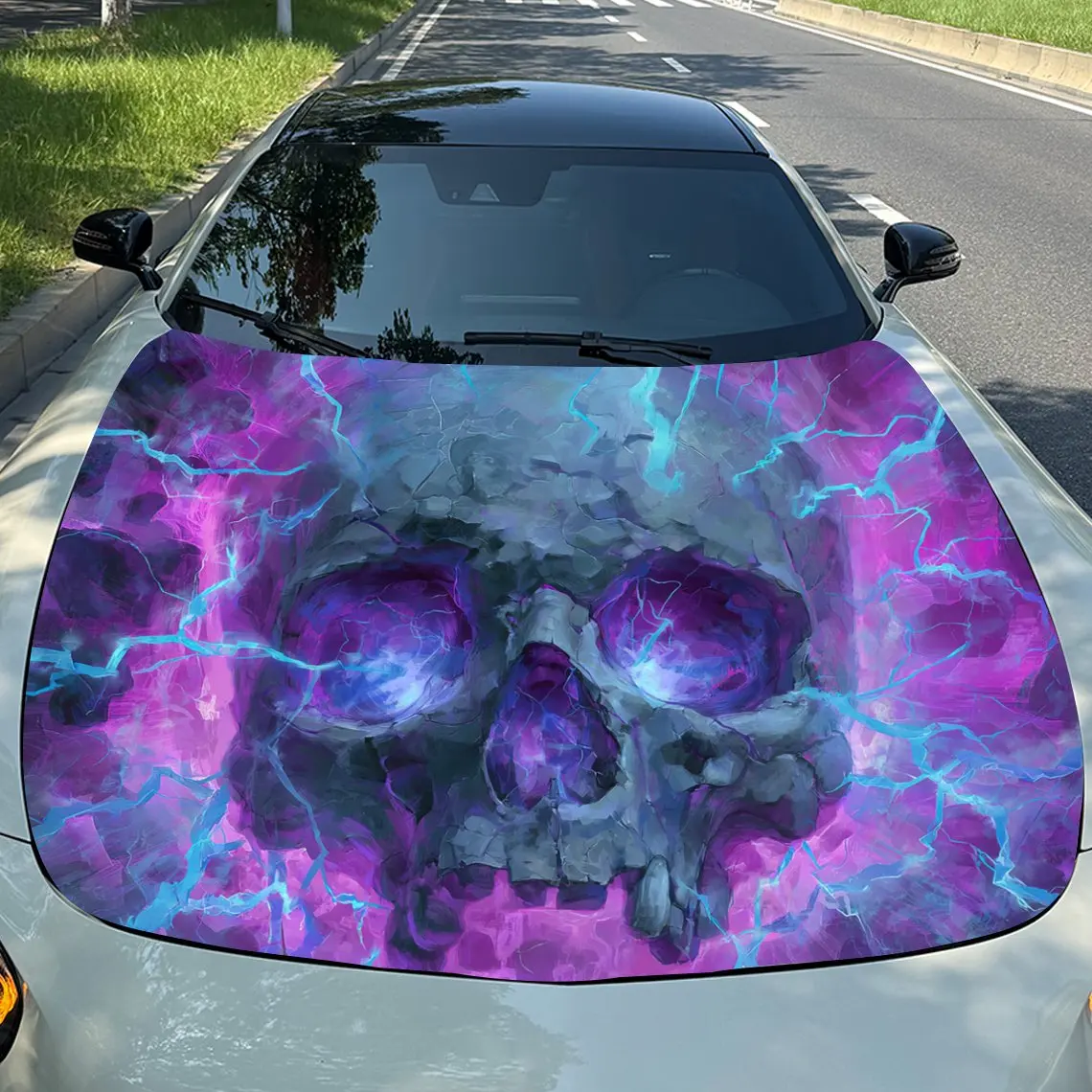 Blue Eyed Lightning Skull Car Hood Vinyl Wraps Sticker, PVC Waterproof Car Bonnet Decals, Self-Adhesive Scratch-Resistant Sticke
Blue Eyed Lightning Skull Car Hood Vinyl Wraps Sticker, PVC Waterproof Car Bonnet Decals, Self-Adhesive Scratch-Resistant Sticke