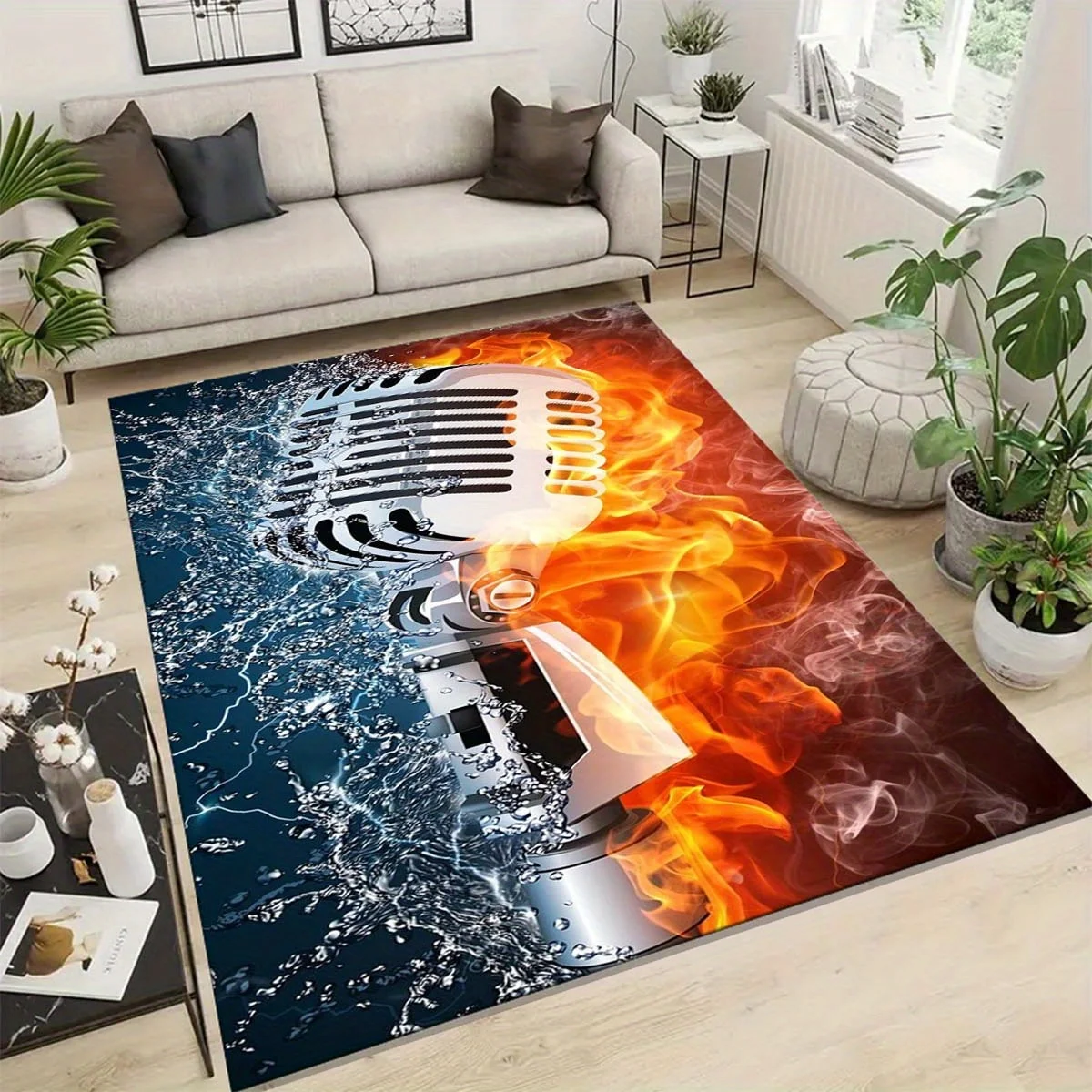 1pc Vibrant microphone print pattern carpet, crystal velvet fabric, suitable for living room or bedroom decoration
1pc Vibrant microphone print pattern carpet, crystal velvet fabric, suitable for living room or bedroom decoration