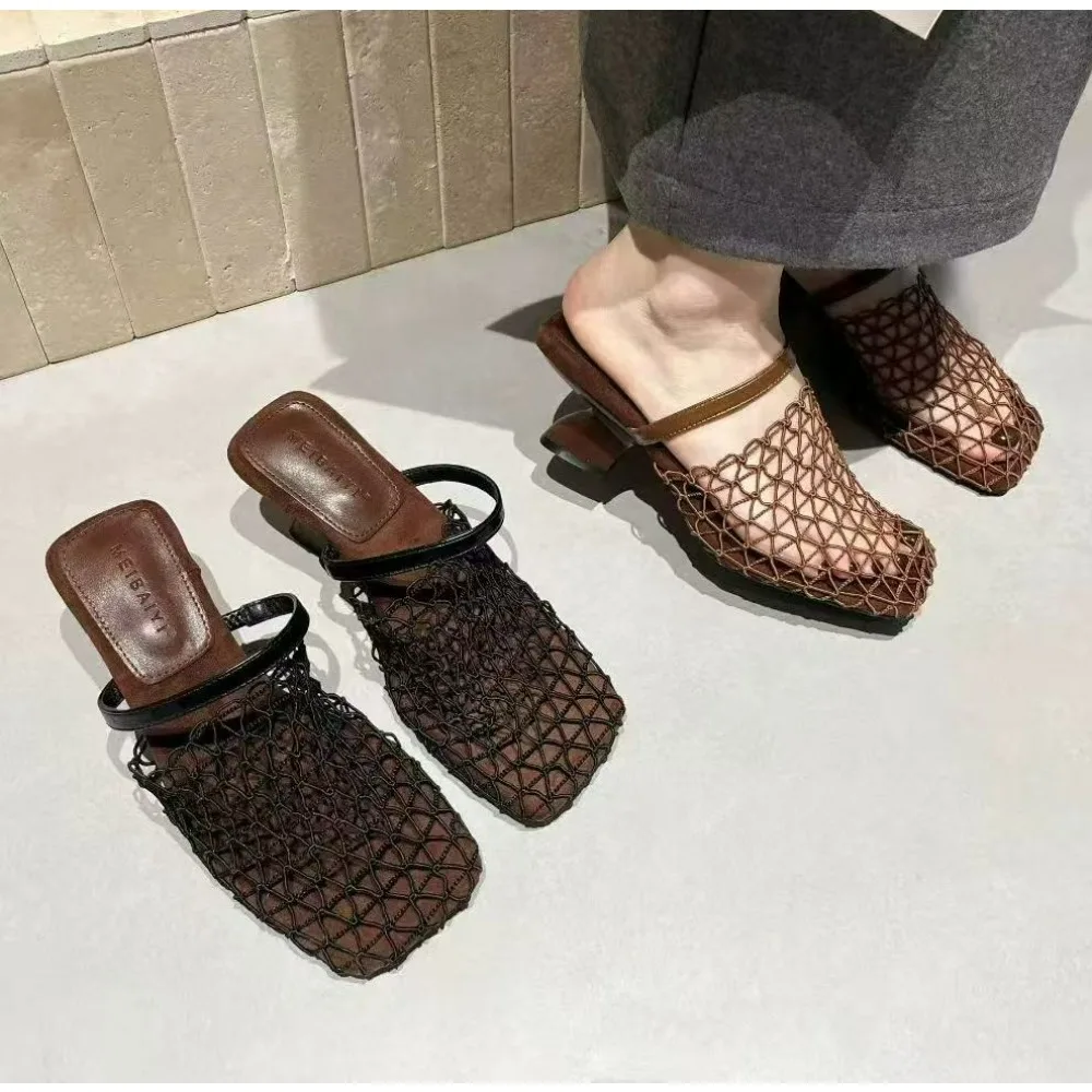 2026 Summer Luxury Fashion Designer Slippers Women Lace Mesh Square Toe Slip On Mule Slippers Low Heel Sandal Casual Shoes Muje
2026 Summer Luxury Fashion Designer Slippers Women Lace Mesh Square Toe Slip On Mule Slippers Low Heel Sandal Casual Shoes Muje