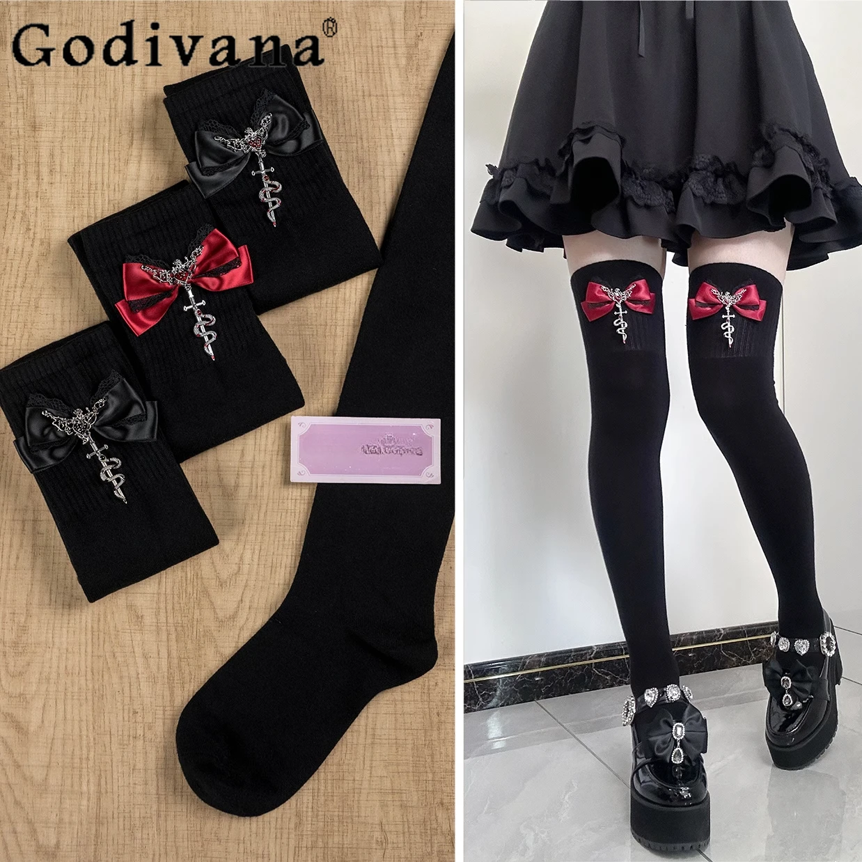 Original Gothic Dark Black Stockings Female Warmer Lolita Girls JK Knee Socks Women's Japanese Mine Style Long Tube Socks New
Original Gothic Dark Black Stockings Female Warmer Lolita Girls JK Knee Socks Women's Japanese Mine Style Long Tube Socks New