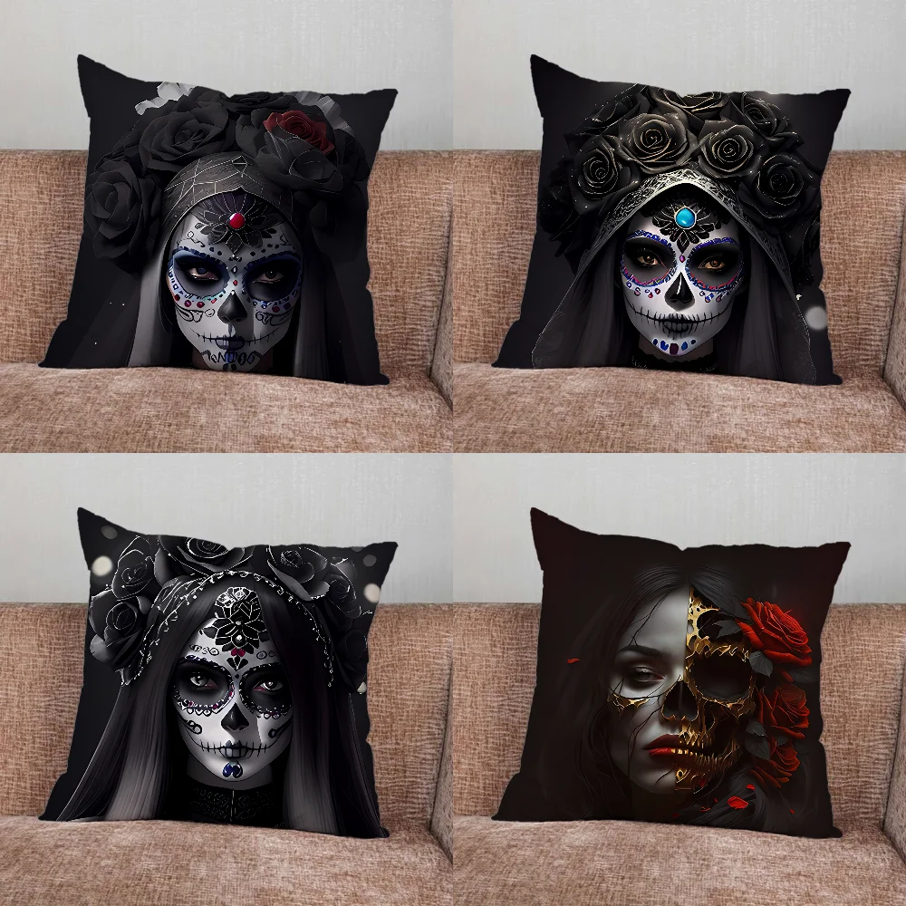C-Catrina Rose Girl Skull Pillow Case For Home Bedroom Car Office Decoration Living Room Sofa Cushion Cover Suitable
C-Catrina Rose Girl Skull Pillow Case For Home Bedroom Car Office Decoration Living Room Sofa Cushion Cover Suitable