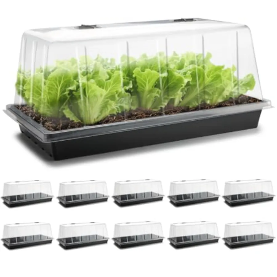 Balcony garden seed germination: heavy duty 1020 trays with tall 7.3'' clear humidity domes, extra large no-hole design, 10-pac
Balcony garden seed germination: heavy duty 1020 trays with tall 7.3'' clear humidity domes, extra large no-hole design, 10-pac