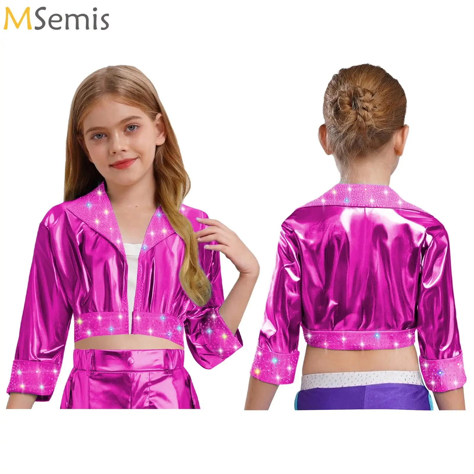 Boys Girls Metallic Jazz Dance Top Jacket Shiny Children's Coats Long Sleeve Disco Rave Hip-Hop Jazz Dance Costume Outerwear
Boys Girls Metallic Jazz Dance Top Jacket Shiny Children's Coats Long Sleeve Disco Rave Hip-Hop Jazz Dance Costume Outerwear