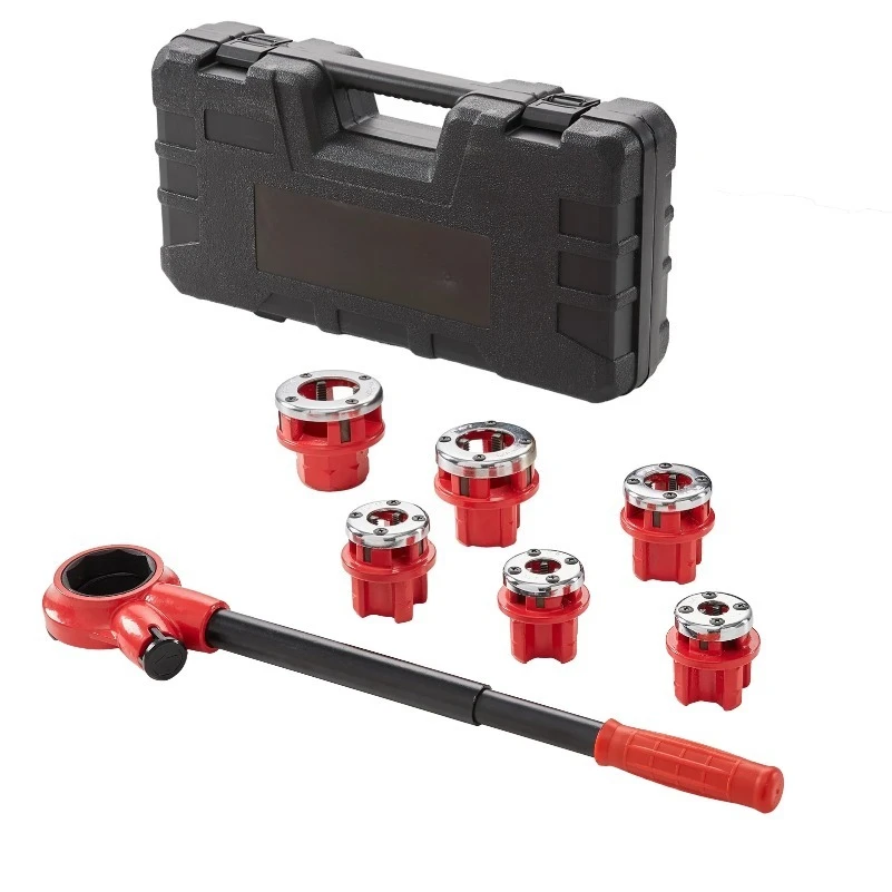 Manual Pipe Threader Ratchet Tool Portable Pipe Threading Set w/ 6PCS NPT Dies for Galvanized Aluminum Iron Copper Pipe
Manual Pipe Threader Ratchet Tool Portable Pipe Threading Set w/ 6PCS NPT Dies for Galvanized Aluminum Iron Copper Pipe