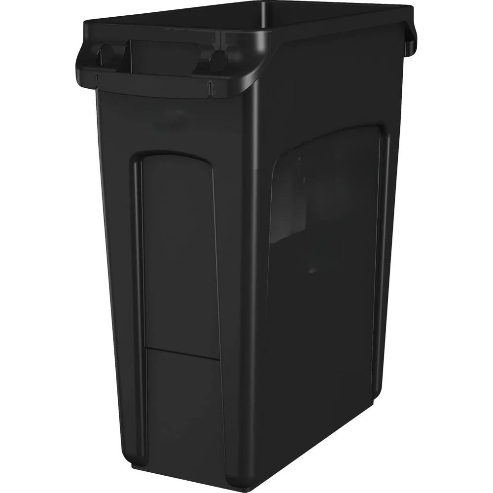 Trash/Garbage Can with Venting Channels, 16-Gallon, Black, for Kitchen/Office/Workspace,
Trash/Garbage Can with Venting Channels, 16-Gallon, Black, for Kitchen/Office/Workspace,